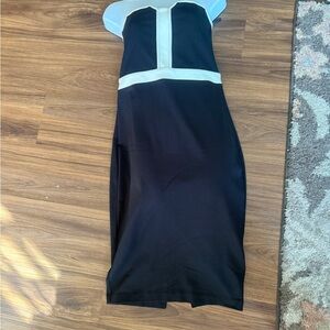 Express Strapless Black and Cream Dress
